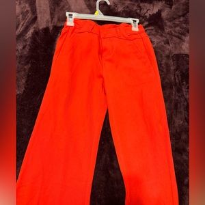 Red wide leg dress pants